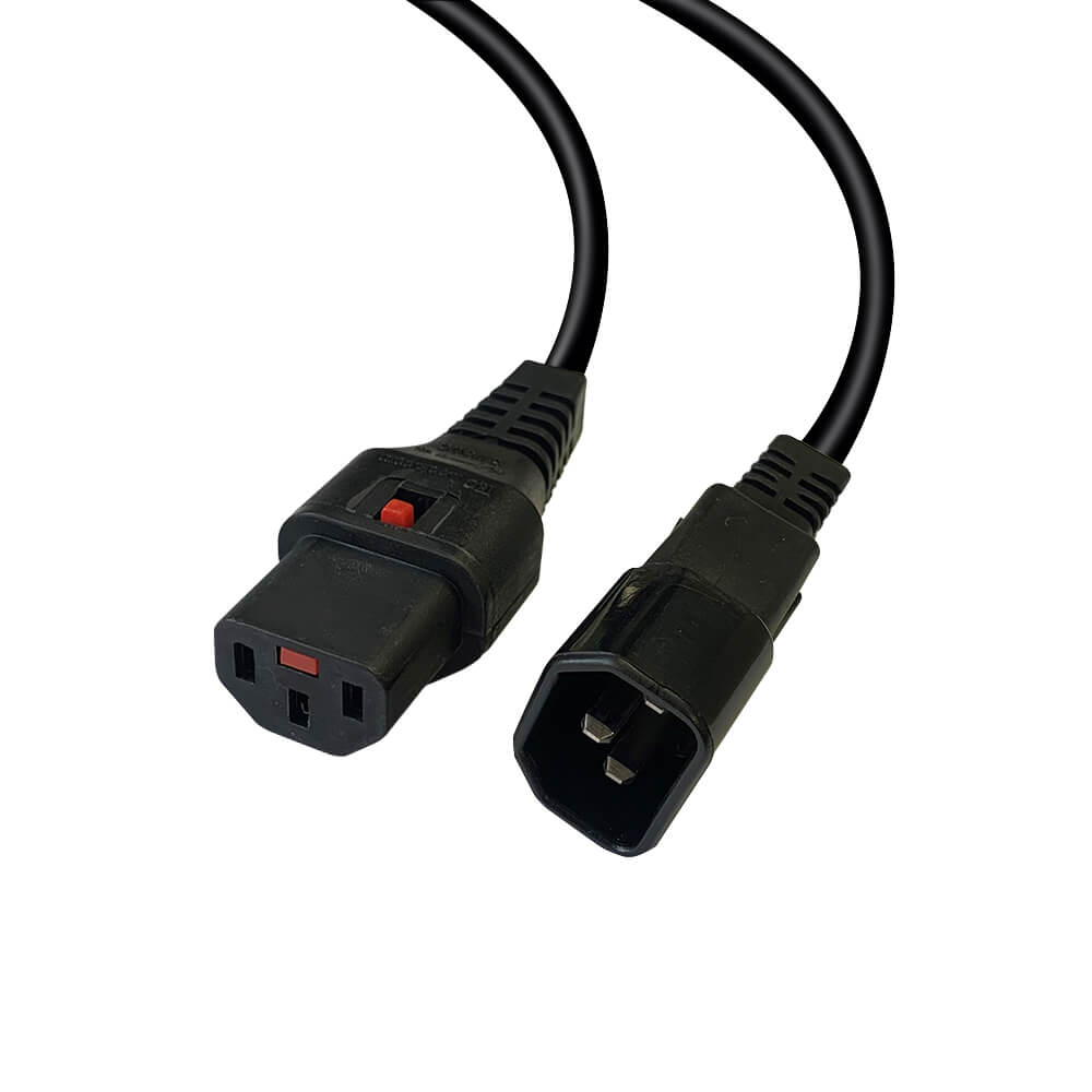 IEC C14 Male to IEC C13 Female Locking Power Cable