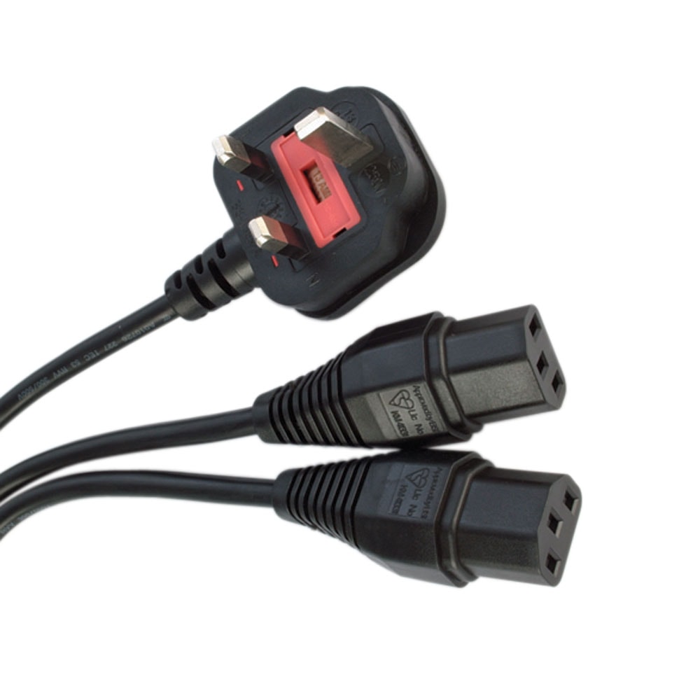UK Mains Y Splitter Power Cables