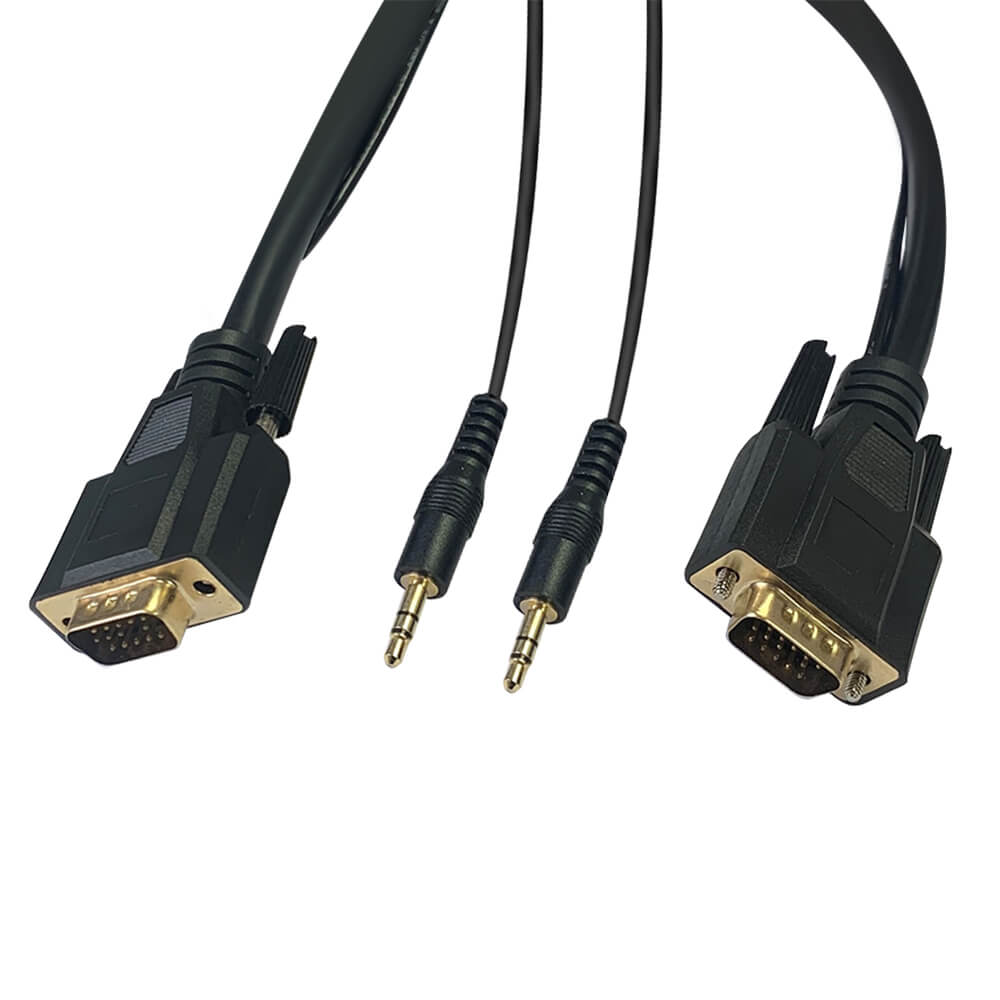 SVGA Male to Male Monitor Cables with Audio 